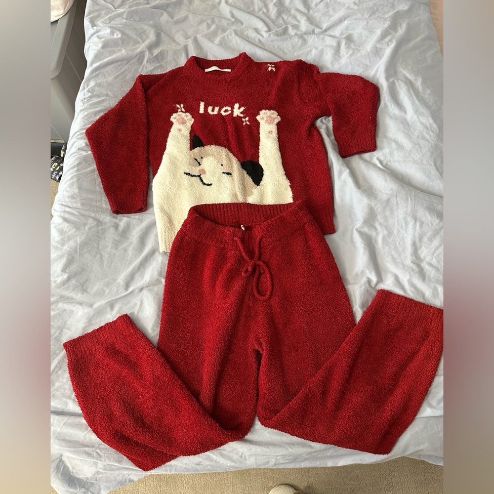 Red Cat Pajama Set